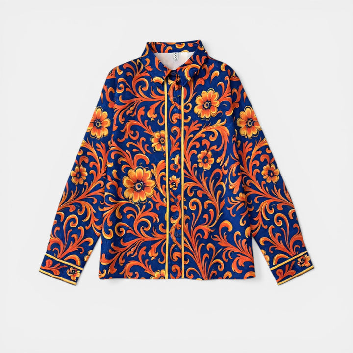 Frances | Long Sleeve Floral Button-Up Blouse