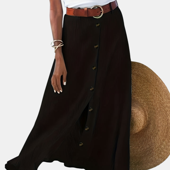 Colette | Button-Front A-Line Maxi Skirt