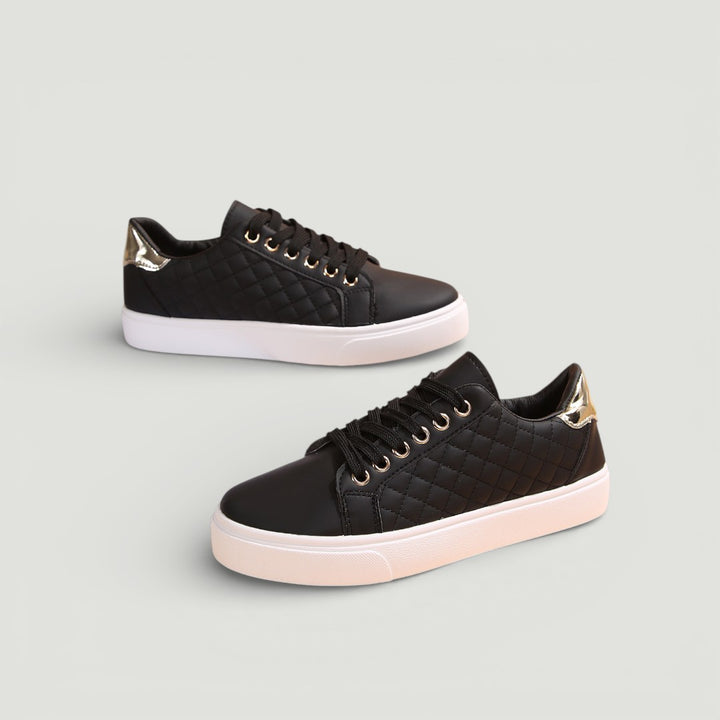 Susan | Quilted Lace-Up Sneaker