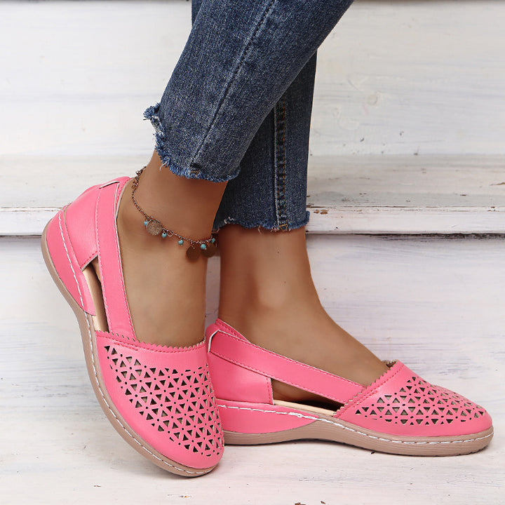 Helen | Closed Toe Slingback Flat Sandal