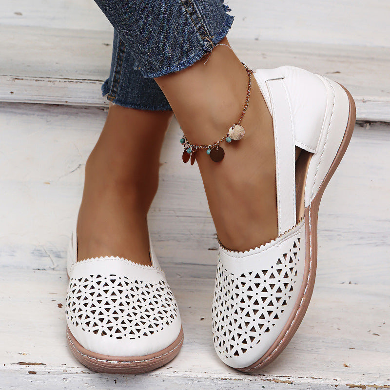 Helen | Closed Toe Slingback Flat Sandal