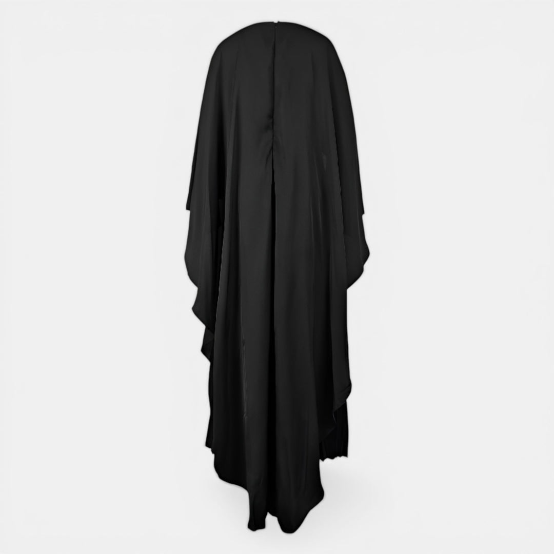Kathleen | Cape Overlay Pleated Maxi Dress