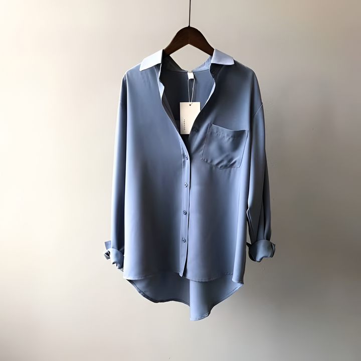 Marilyn | V-Neck Long Sleeve Button-Up Blouse