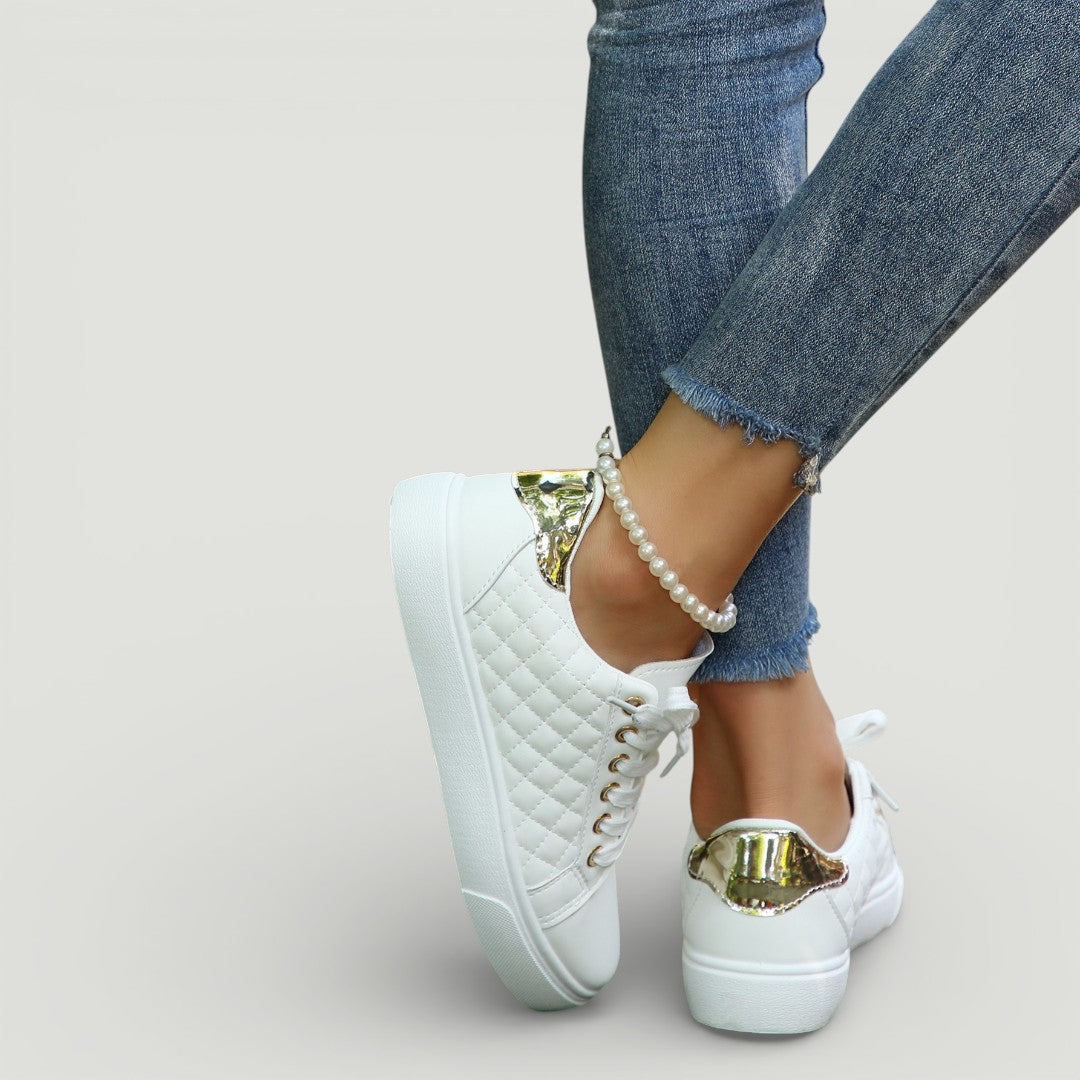Susan | Quilted Lace-Up Sneaker