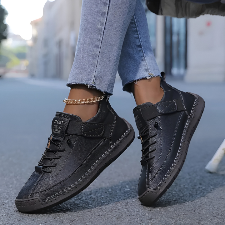 Florence | Lace-Up Sneaker with Topstitched Upper