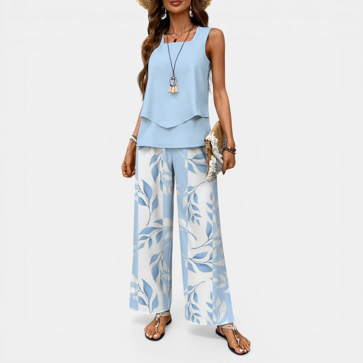 Josephine | Sleeveless Top and Wide-Leg Trouser Set