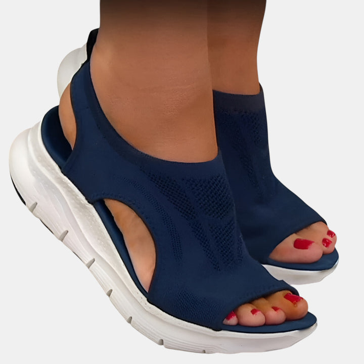 Shirley | Sporty Slip-On Open-Toe Platform Sandal