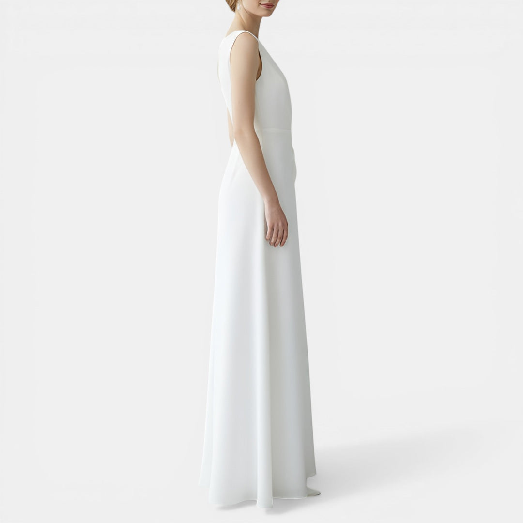 Elaine | Sleeveless Ruched Maxi Evening Dress