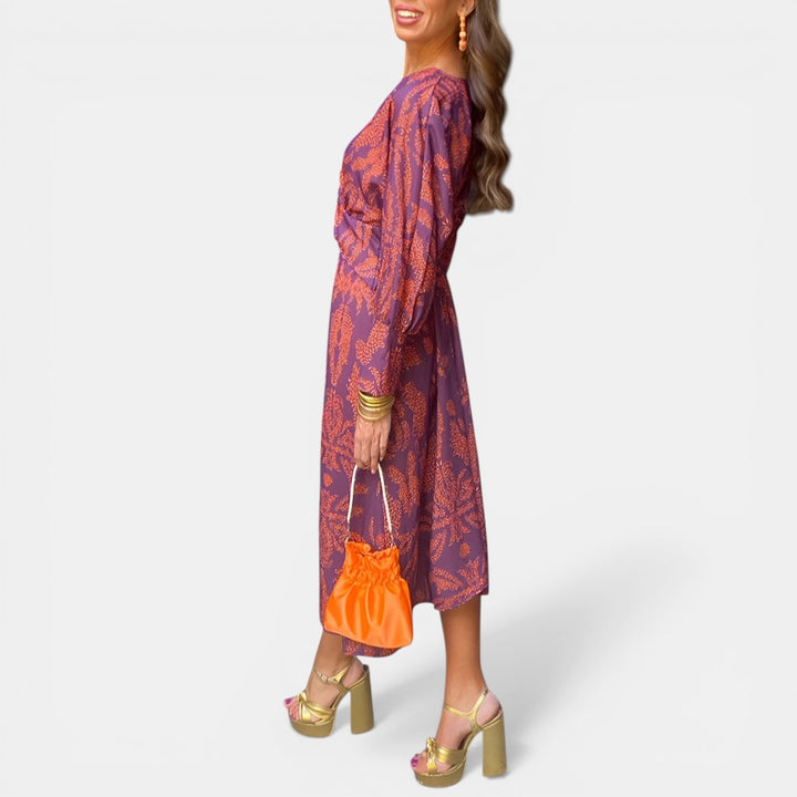 Laura | Twist-Front Long Sleeve Maxi Dress