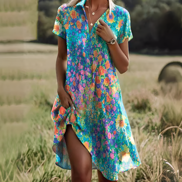 Marlene | Short Sleeve Midi Wrap Dress