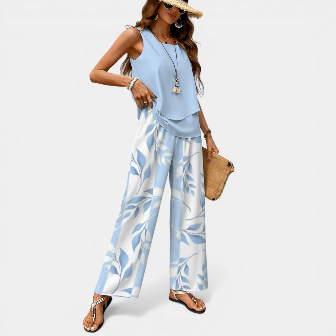 Josephine | Sleeveless Top and Wide-Leg Trouser Set