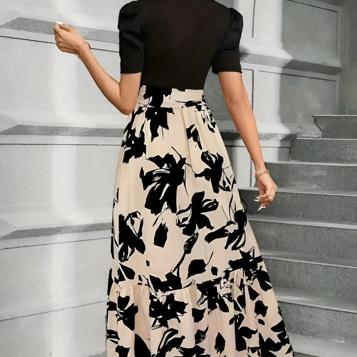 Millicent | Floral Print High Waist Maxi Dress