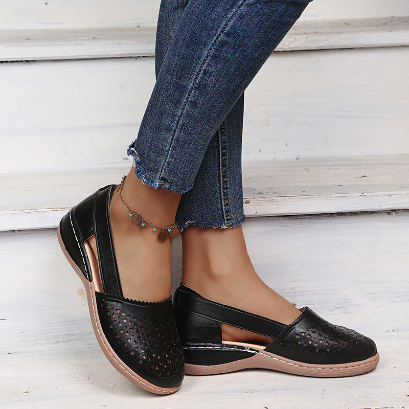 Helen | Closed Toe Slingback Flat Sandal