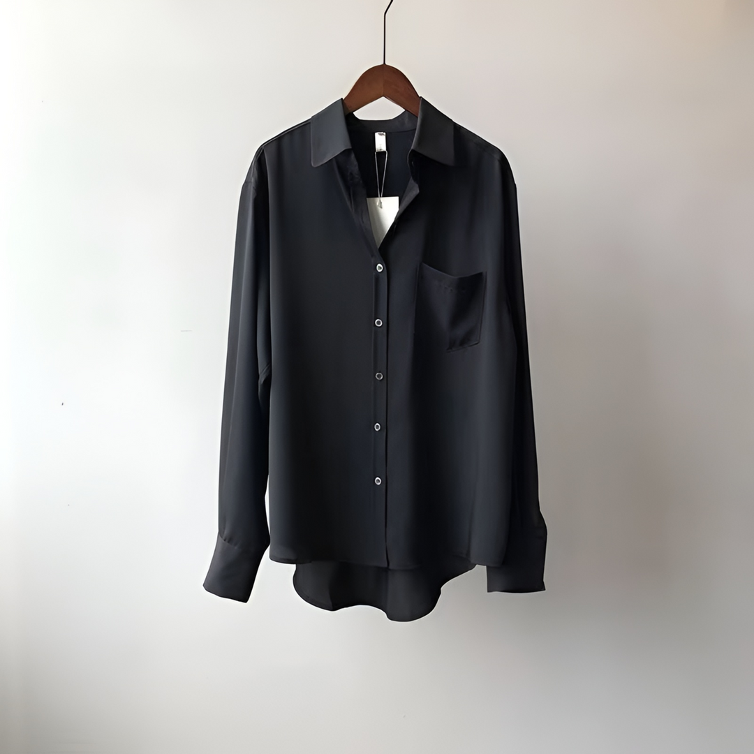 Marilyn | V-Neck Long Sleeve Button-Up Blouse