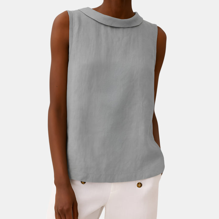 Trudy | Folded Collar Sleeveless Top