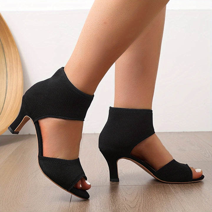 Edna | Open Toe High Heel Sandal with Wide Ankle Cuff