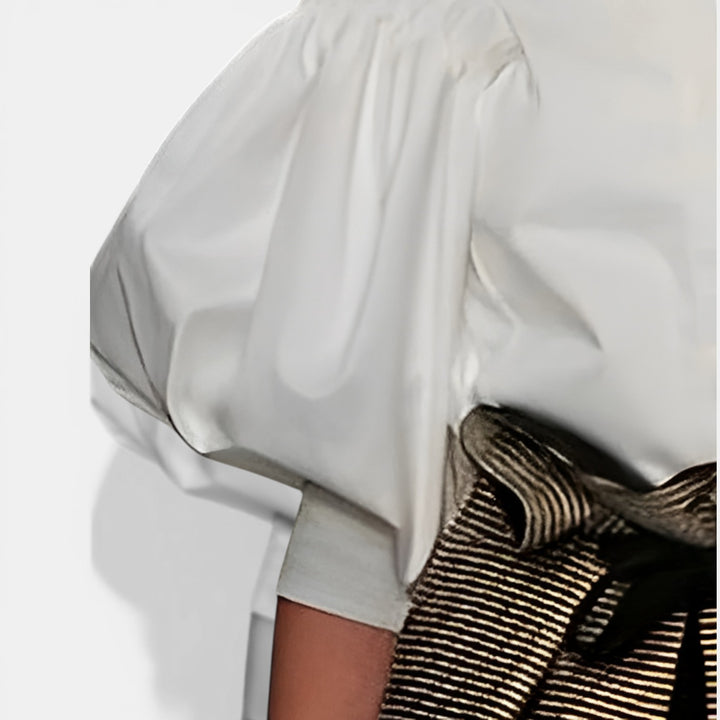 Laura | Puff Sleeve Woven Blouse