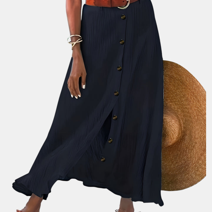 Colette | Button-Front A-Line Maxi Skirt