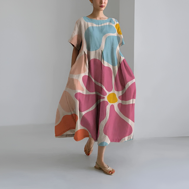 Florence | Oversized Floral Print Maxi Dress