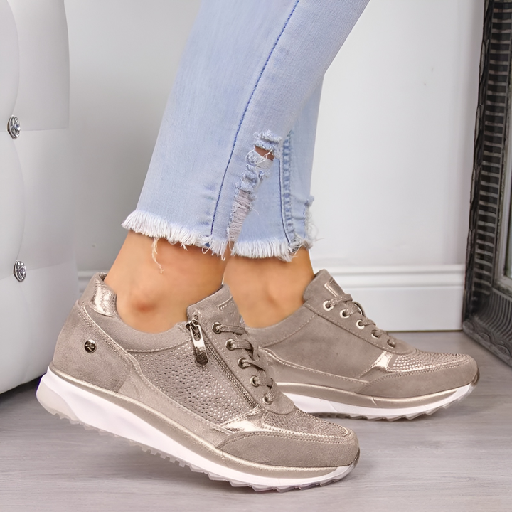 Vera | Lace-Up Side Zip Casual Sneaker