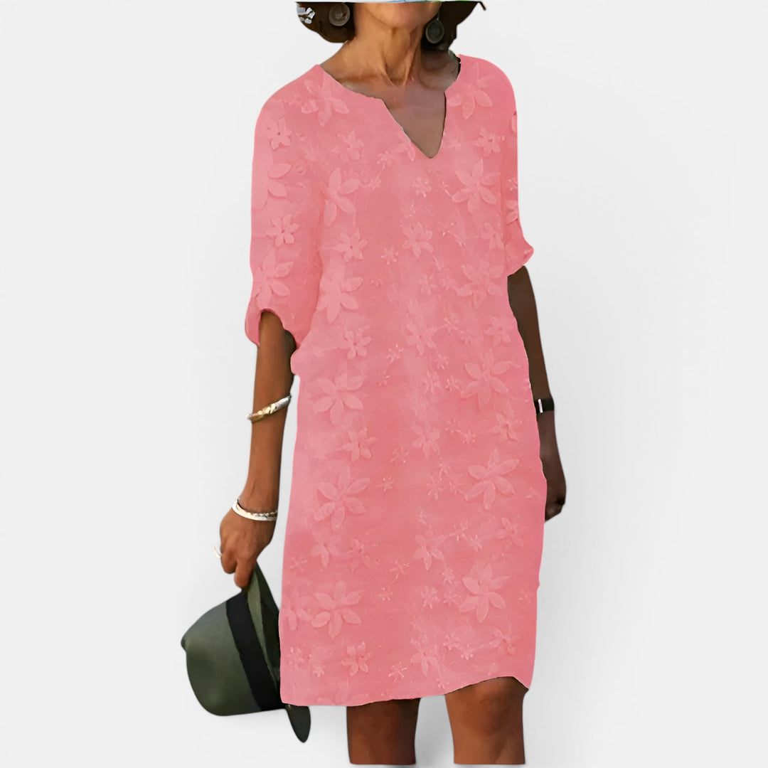 Amber | Floral Knee-Length Shift Dress