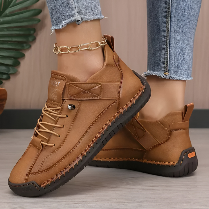 Florence | Lace-Up Sneaker with Topstitched Upper