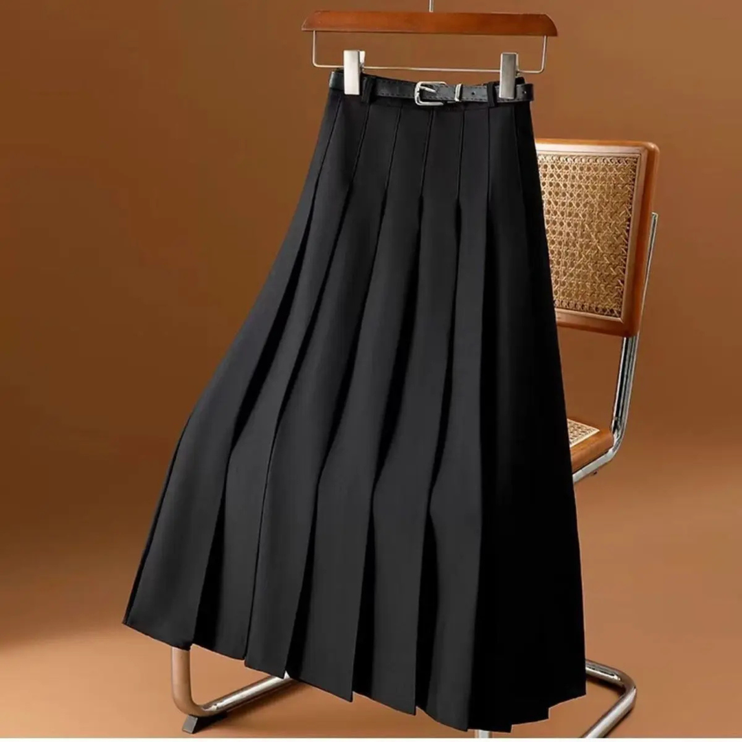 Margaret | Pleated Midi Skirt with Belt