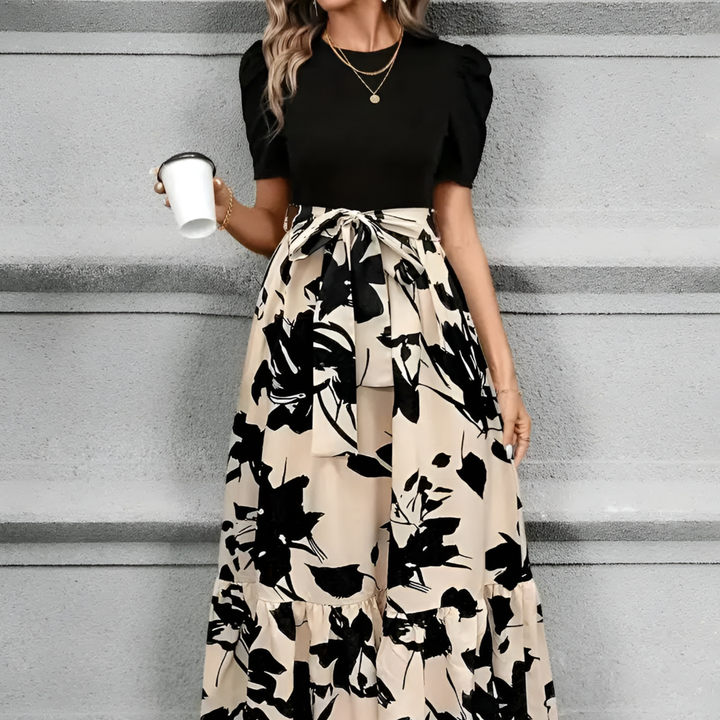 Millicent | Floral Print High Waist Maxi Dress