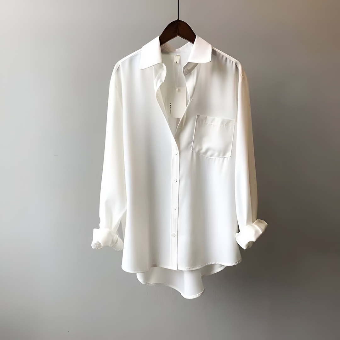 Marilyn | V-Neck Long Sleeve Button-Up Blouse