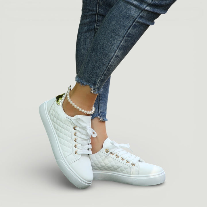 Susan | Quilted Lace-Up Sneaker