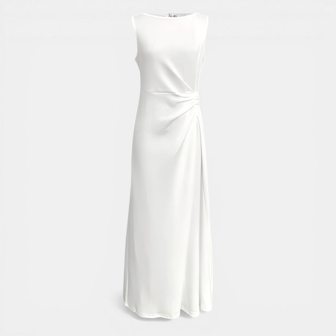 Elaine | Sleeveless Ruched Maxi Evening Dress