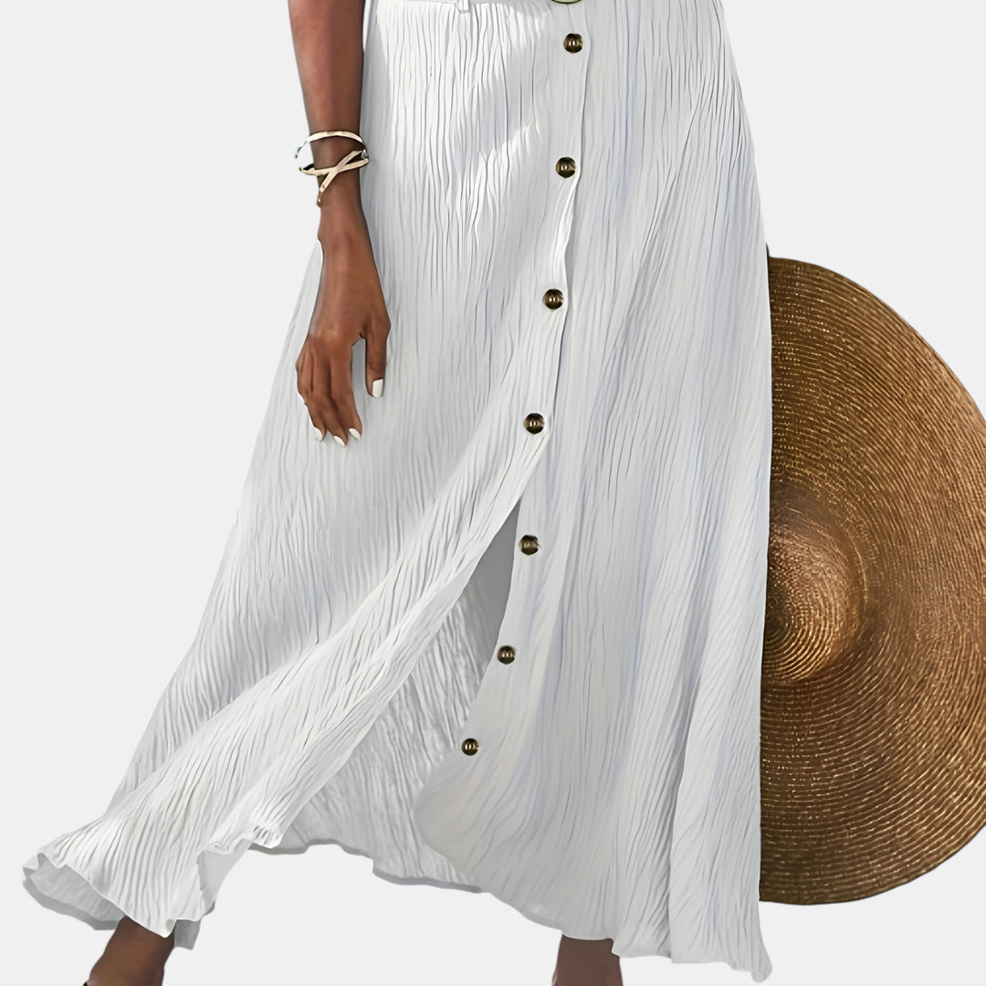 Colette | Button-Front A-Line Maxi Skirt