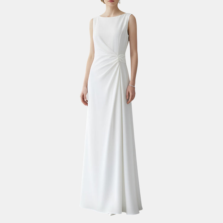 Elaine | Sleeveless Ruched Maxi Evening Dress