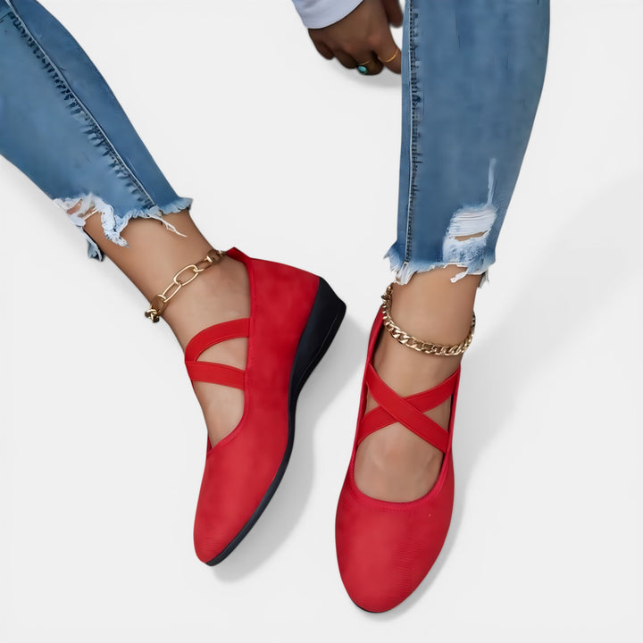 Winifred | Cross-Strap Slip-On Ballet Flat