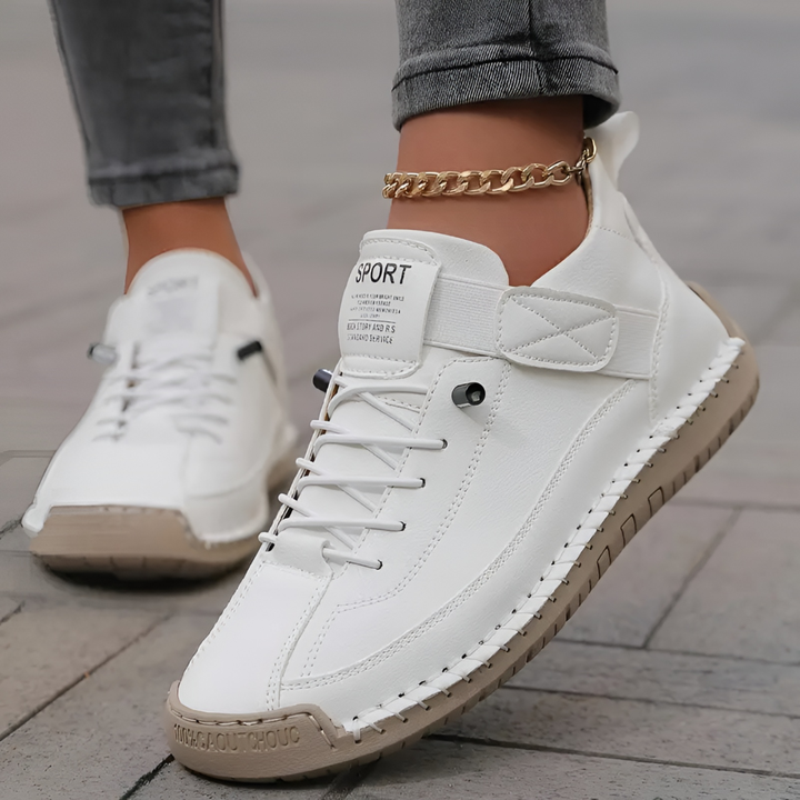 Florence | Lace-Up Sneaker with Topstitched Upper