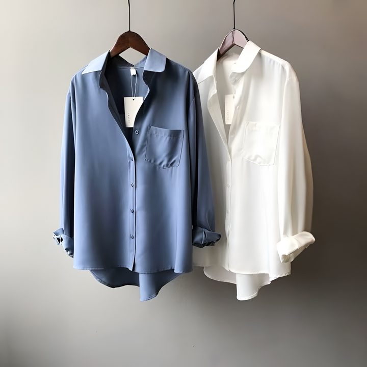 Marilyn | V-Neck Long Sleeve Button-Up Blouse