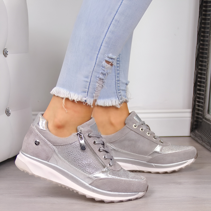 Vera | Lace-Up Side Zip Casual Sneaker
