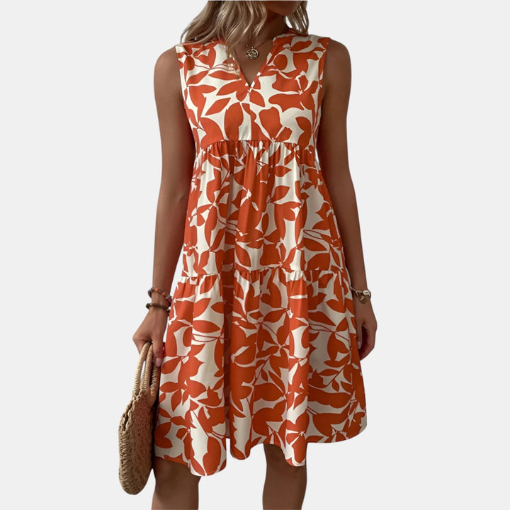 Theodora | Sleeveless Floral A-Line Dress