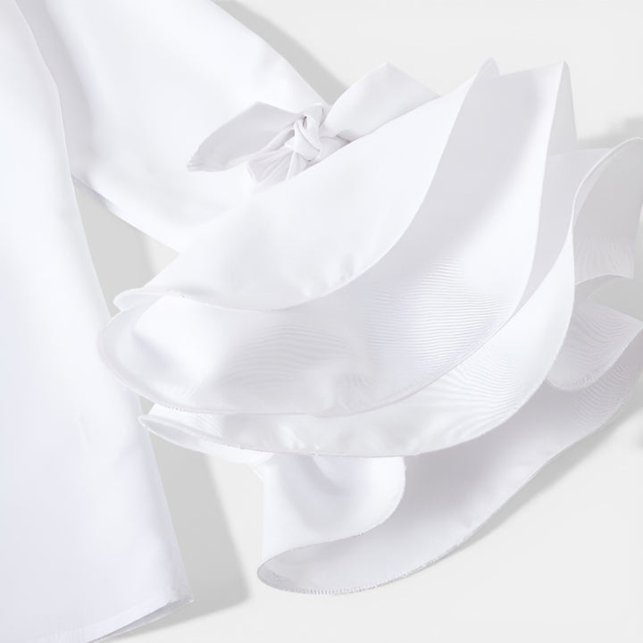 Irene | Long Sleeve Ruffle Cuff Button-Up Blouse