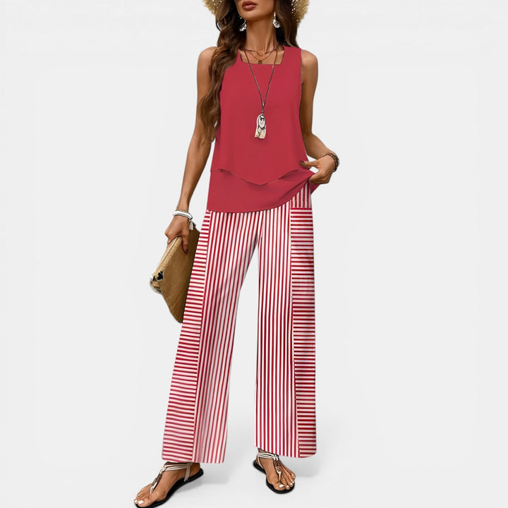 Josephine | Sleeveless Top and Wide-Leg Trouser Set