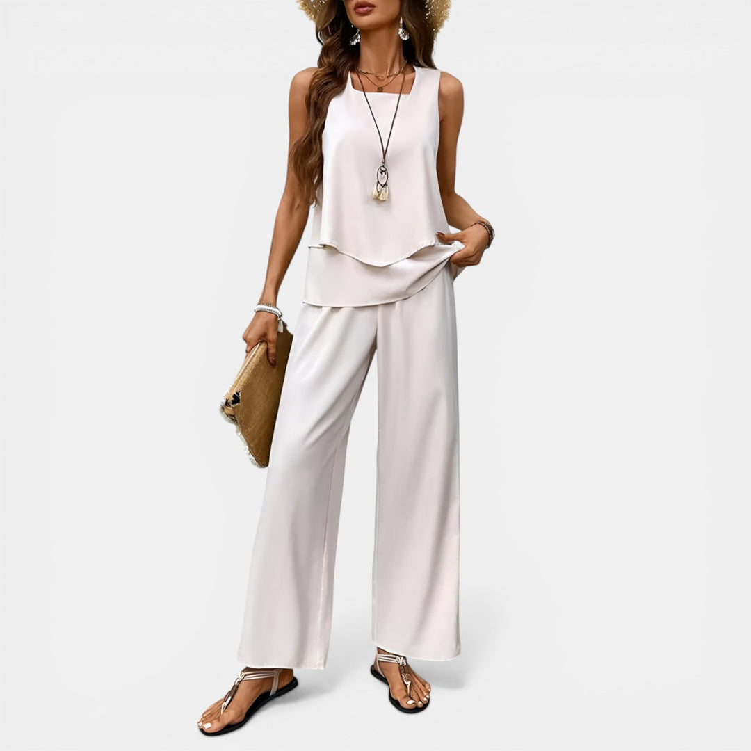 Josephine | Sleeveless Top and Wide-Leg Trouser Set
