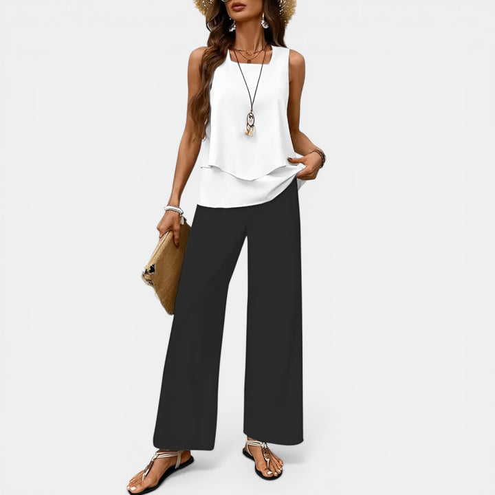 Josephine | Sleeveless Top and Wide-Leg Trouser Set