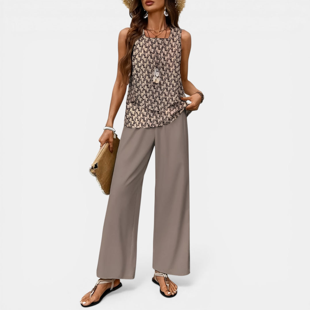 Josephine | Sleeveless Top and Wide-Leg Trouser Set