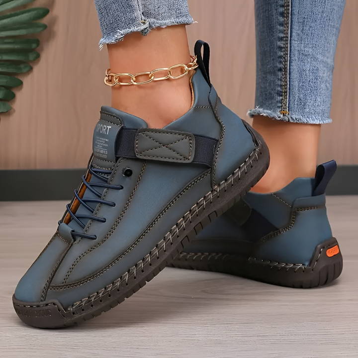 Florence | Lace-Up Sneaker with Topstitched Upper