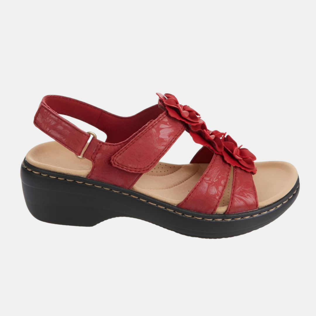 Celeste | Floral Detail Wedge Slingback Sandal