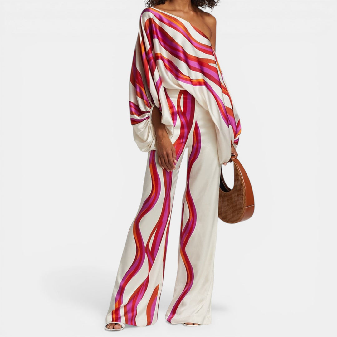 Mildred | Striped Two-Piece Wide Leg Set