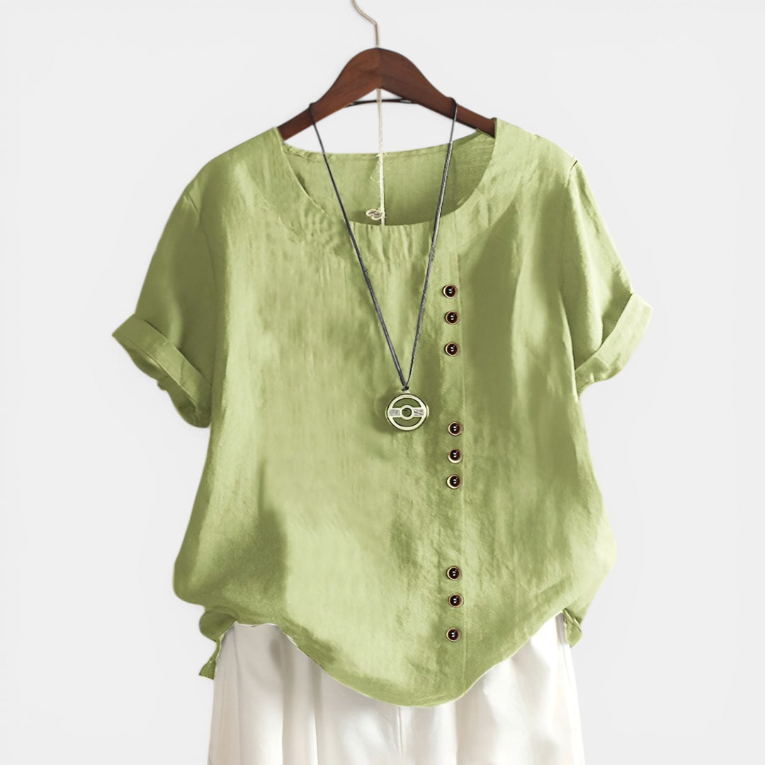 Kelly | Short Sleeve Button Detail Blouse