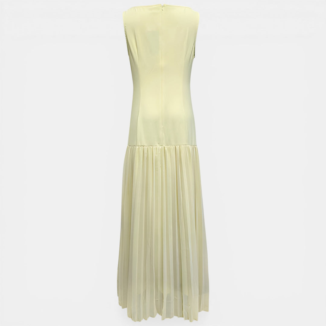 Barbara | Sleeveless Pleated Maxi Evening Dress