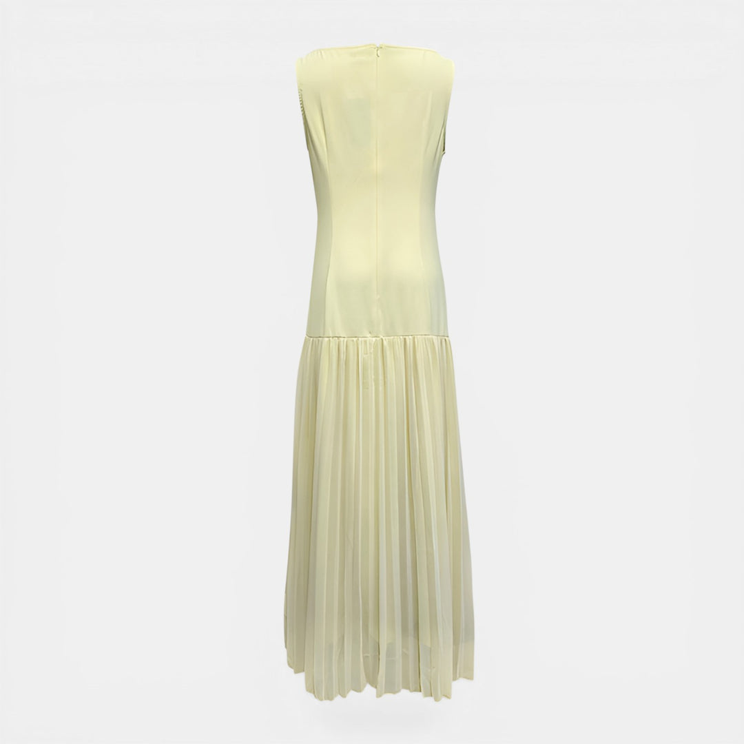 Barbara | Sleeveless Pleated Maxi Evening Dress