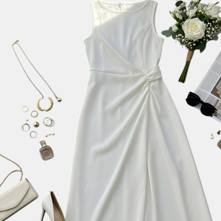 Elaine | Sleeveless Ruched Maxi Evening Dress